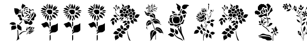 HFF Floral Stencil font preview